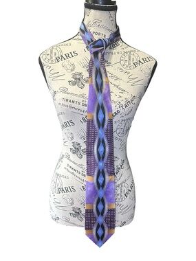 Neck Tie Purple Geometric